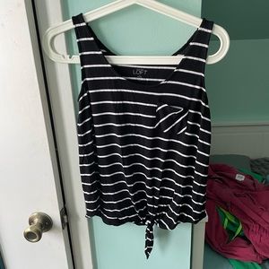 Loft stripped tie tank top